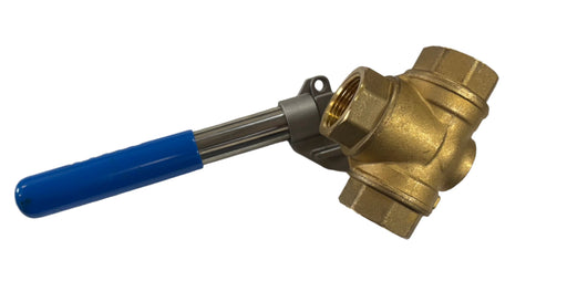 Ball Valve 1" Brass Bonomi Spring Return with Drain Port look
