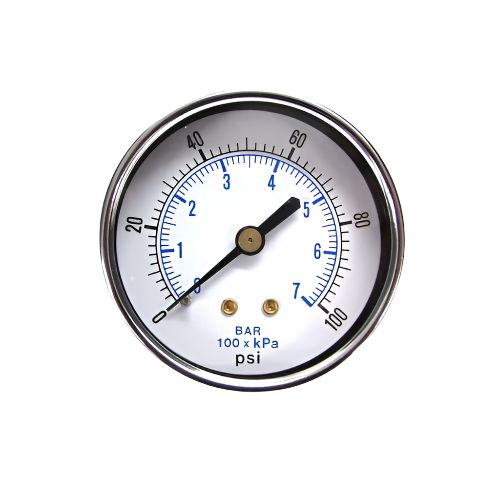 Kimble Air Gauge-2 0-100 PSI with a 1/4 inch bottom mount, part number 1170272, for accurate pressure monitoring in heavy-duty machinery