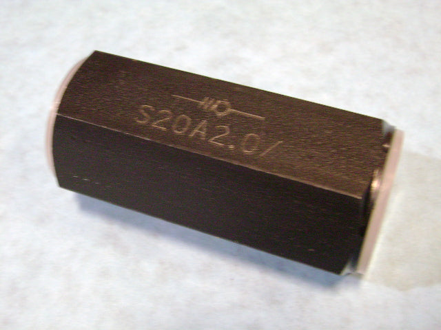 Valve - Hyd, Check S20-A2 2.0 R1" | Weight: 4 lbs | Brand: SCHWING