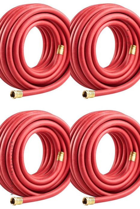 Gilmour Pro Hot Water Hoses, 25ft, red, bundled in a 20-pack with 5/8-inch diameter and brass fittings for industrial and commercial applications
